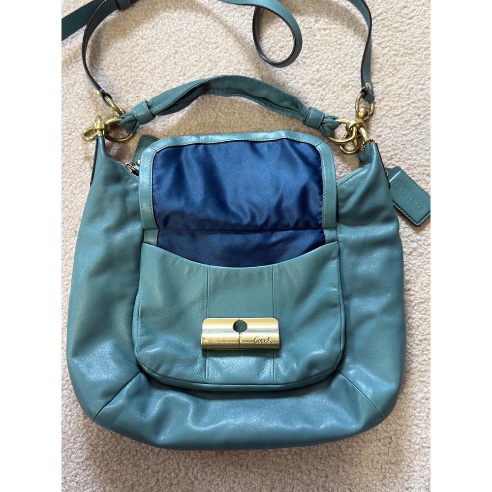 Coach Kristin Crossbody or Shoulder Hobo bag in Aegean teal color Style 16808 - Picture 6 of 14